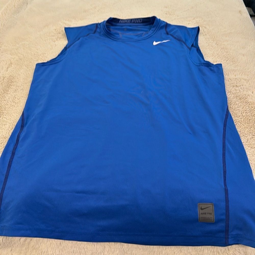 Nike pro royal blue muscle shirt size large